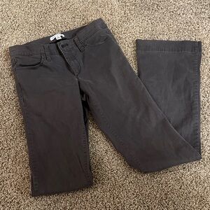 Banana Republic Charcoal Flare Bell Wide Stretch Trousers Size 4 Long Length